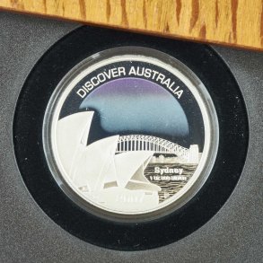 Udland sølvmønter i skrin