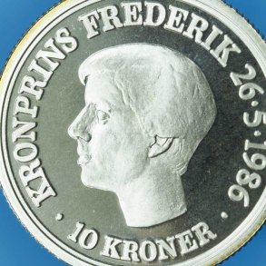 10 kr. sølv 1986-2007 incl. HC.Andersen Eventyrmønter i sølv
