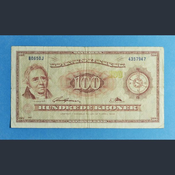 100 kr. 1965 - erstatningsseddel - brugt