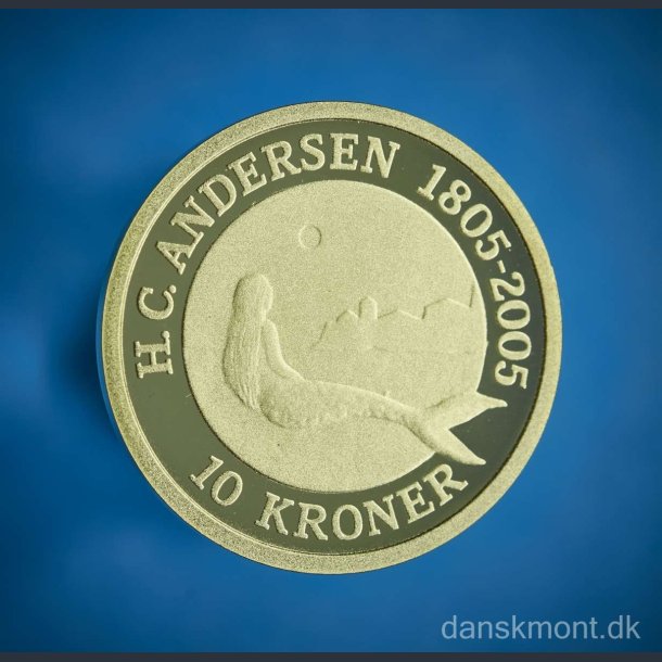 Danmark 10 kr. 2005 guld "Den lille havfrue" i skrin med certifikat