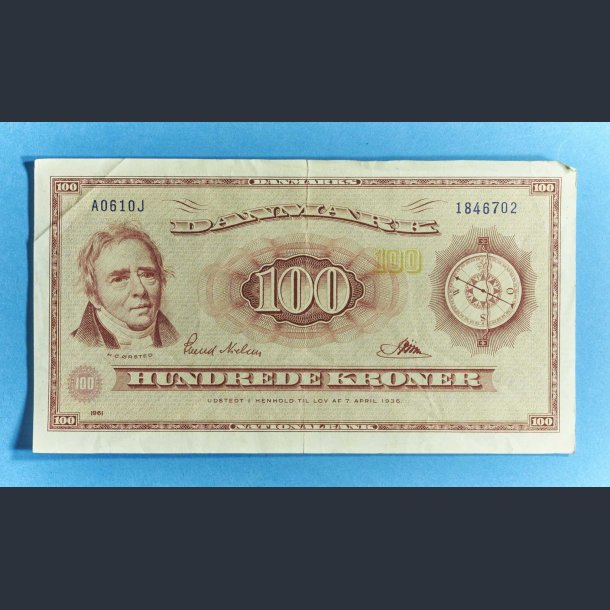 100 kr. 1961 - Kompasrose vandmrke