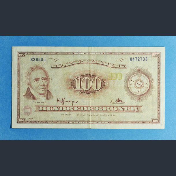 100 kr. 1965 - erstatningsseddel - bedre eksemplar