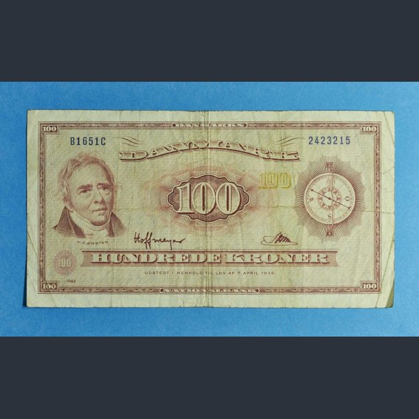100 kr. 1965 - godt brugt