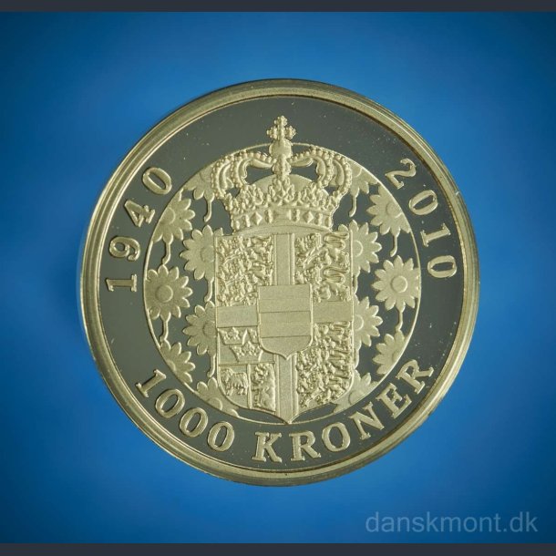 1000 kr. 2010 guld   "70 rs fdselsdag"