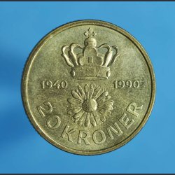 20 kr. 1990 - Margrethe II. 50 rs fdselsdag