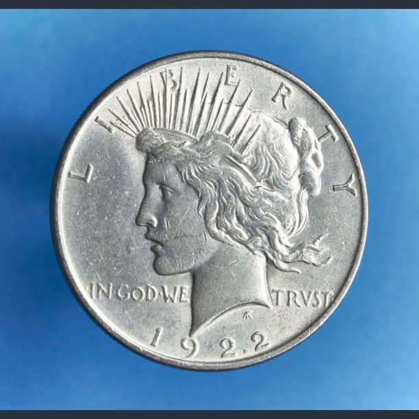 USA 1 dollar 1922 "Peace Dollar" - 100 rs SLVDOLLAR - Godt eksemplar