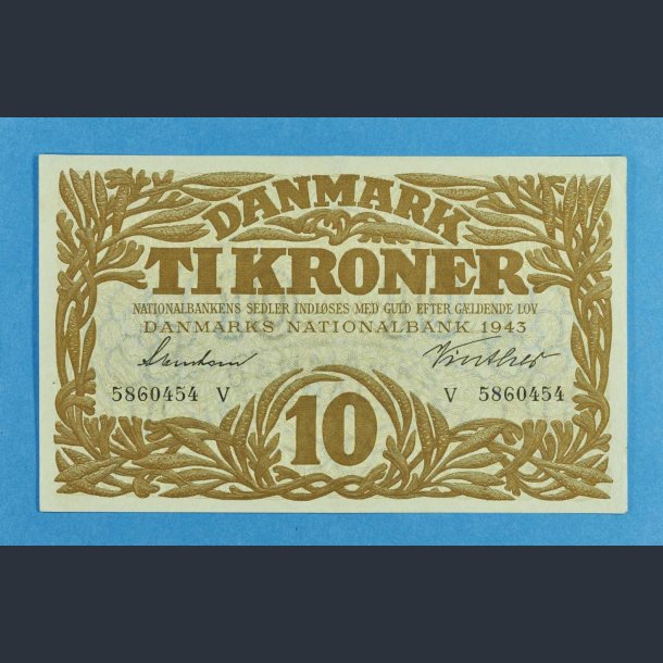 Danmark 10 kr. 1943 V - Svendsen/Vinther - kv. 01