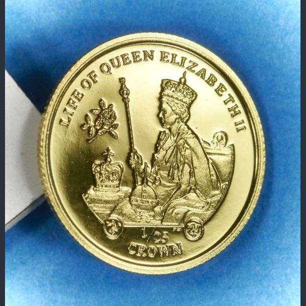 Isle of Man 1/25 crown 2012 guld - Life of queen Elizabeth II