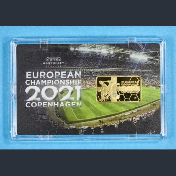 Niue 10 Dollars 2021 guldbarre 5 gr. i hardbox - European Championship 2021 Copenhagen