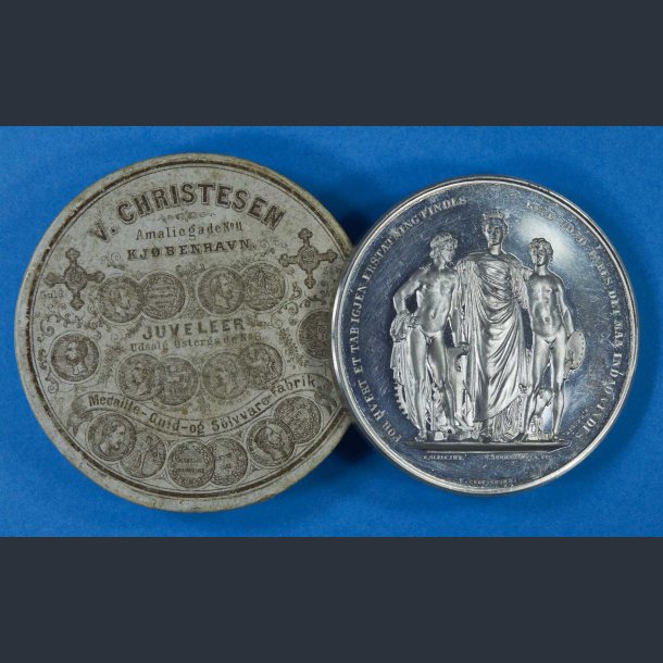 Nordisk Industri og Kunstudstilling i Kjbenhavn 1872 - medalje i original ske