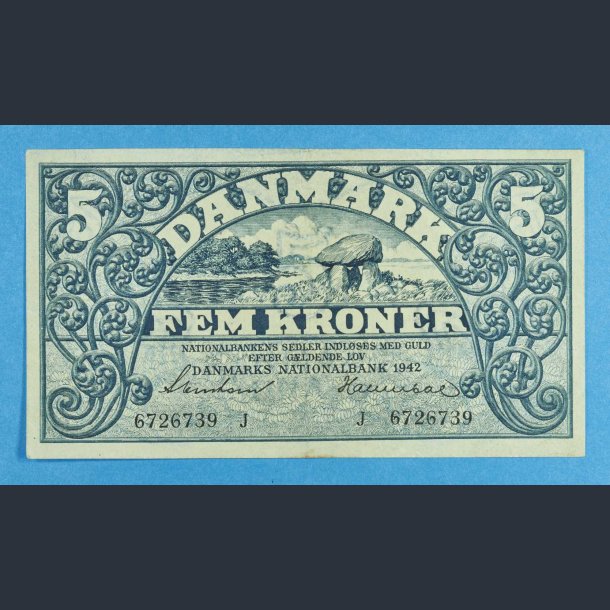 Danmark 5 kr. 1942 J - Hannibal - kv. 01