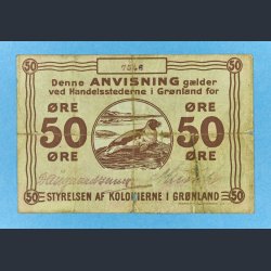 Grønland 50 øre 1913 underskriftsvariant - kv. 1-