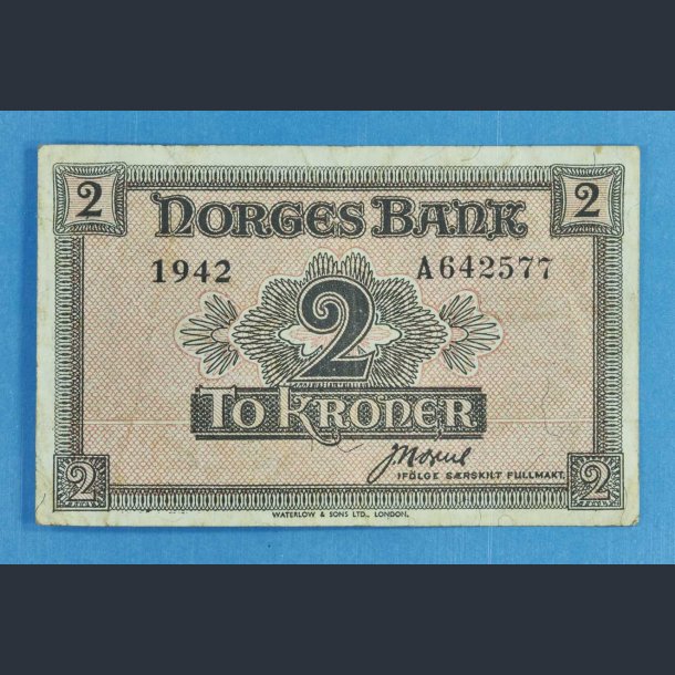 Norge 2 kr. 1942 - London - kv. 1/1+