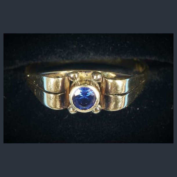 Ringerring med safir - 14 K