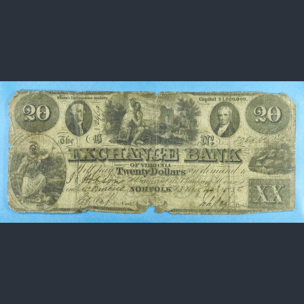 USA Virginia 20 Dollars 1836 - kv.2