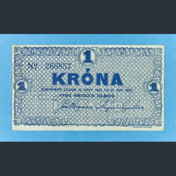 Island 1 krona 1921 - kv1+