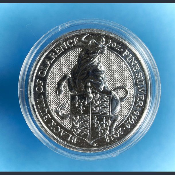 Queens Beast 2018 Black Bull of Clarence - 2 OZ Slvmnt