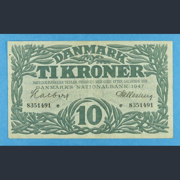 Danmark 10 kr. 1947 e - Halberg/Hellerung . kv.1+