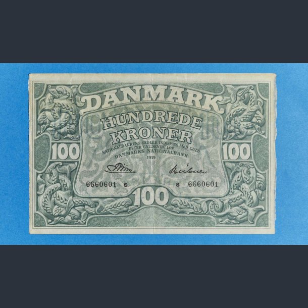 Danmark 100 kr. 1959 S kv. 1++ - 