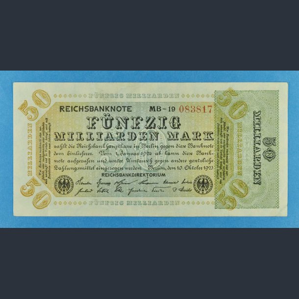 Tyskland 50 Milliarder mark 1923 - Lille type - kv.1+/01