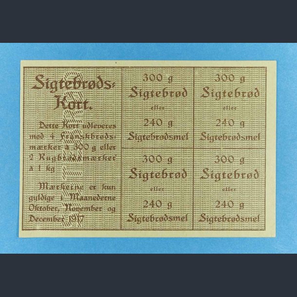 Sigtebrdskort 1917 - 300 g sigtebrd x 4