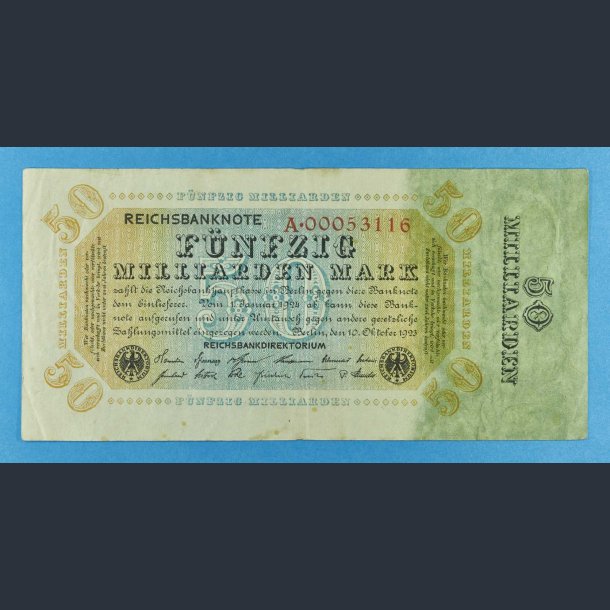 Tyskland 50 Milliarder mark 1923 - Stor type - kv.1/1+