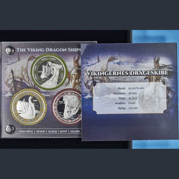 Canada Mntst m. 3 stk, 20 Dollars 2018 - The Wiking Dragon Ships - Vikingernes Drageskibe