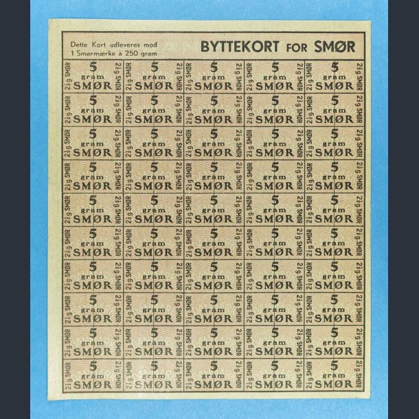 Byttekort for smr - 5 gram x 50 stk.