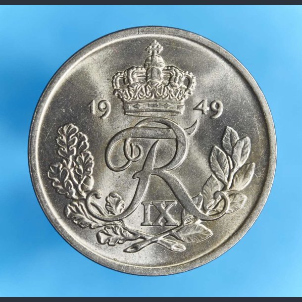 Danmark 25 re 1949 - Smuk mnt