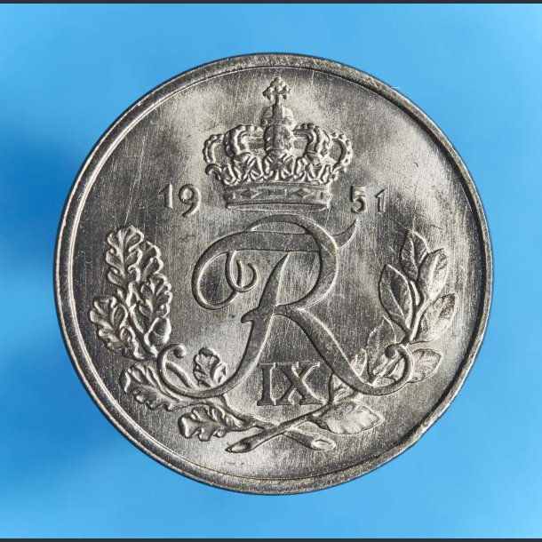 Danmark 25 re 1951 - Smuk mnt