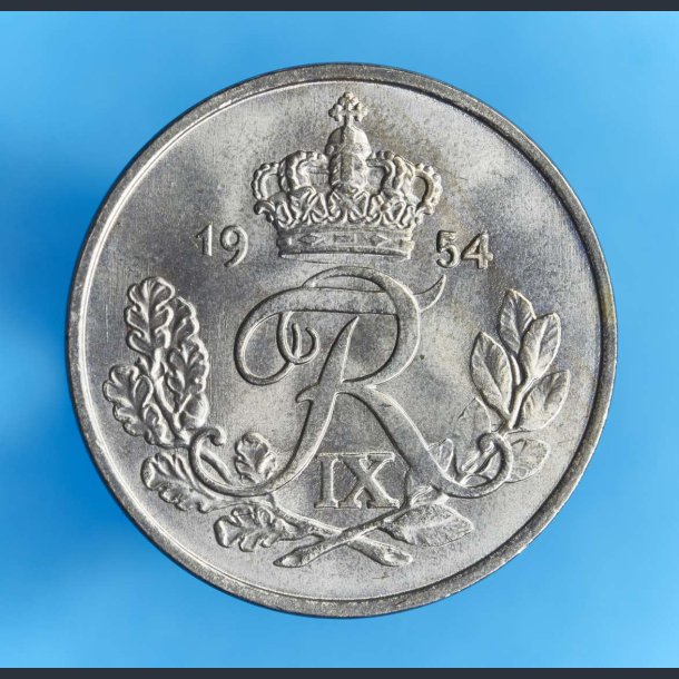 Danmark 25 re 1954 - Smuk mnt