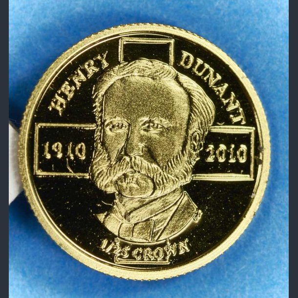 Falklands erne 1/25 Crown 2010 guld - Henry Dunant