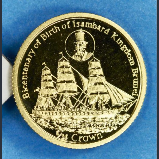 Falklands erne 1/25 Crown 2006 guld - Brunel samt dampskib