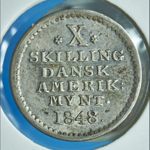 Dansk Vestindien 10 skilling 1848 - Kv. 0/01