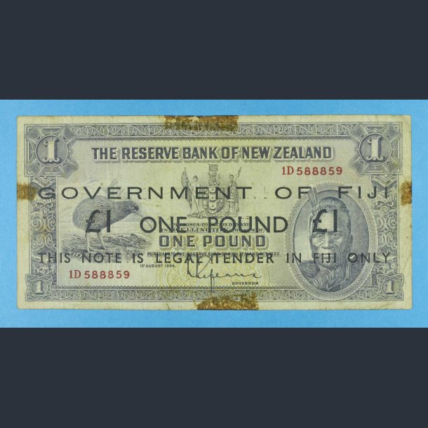 New Zealand - Government Of Fiji One Pound ca. 1942 - kv.1