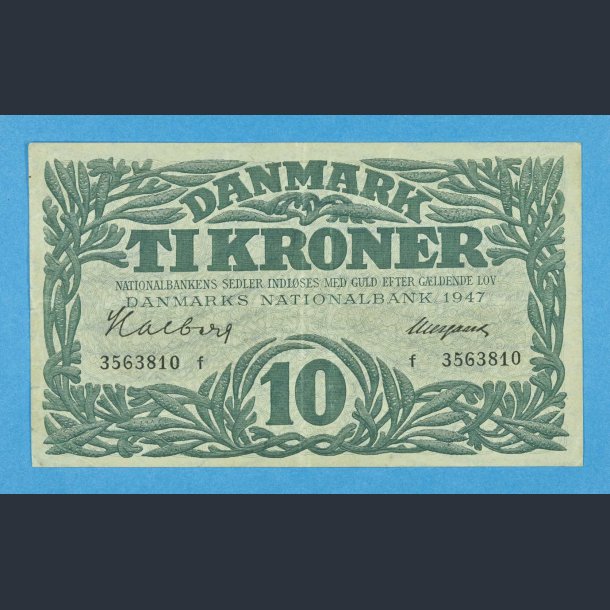 Danmark 10 kr. 1947 f - Neergaard - kv.1++