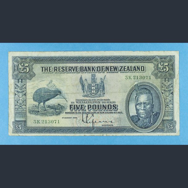 New Zealand 5 Pound 1934 - kv.1