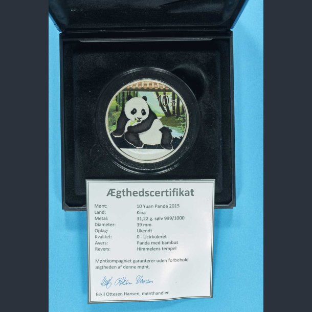 Kina 10 Yuan 2015 - 1 oz slvmnt i skrin med certifikat