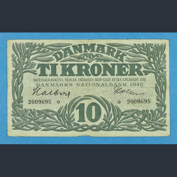 Danmark 10 kr. 1948 o - Holm - kv.1+/1