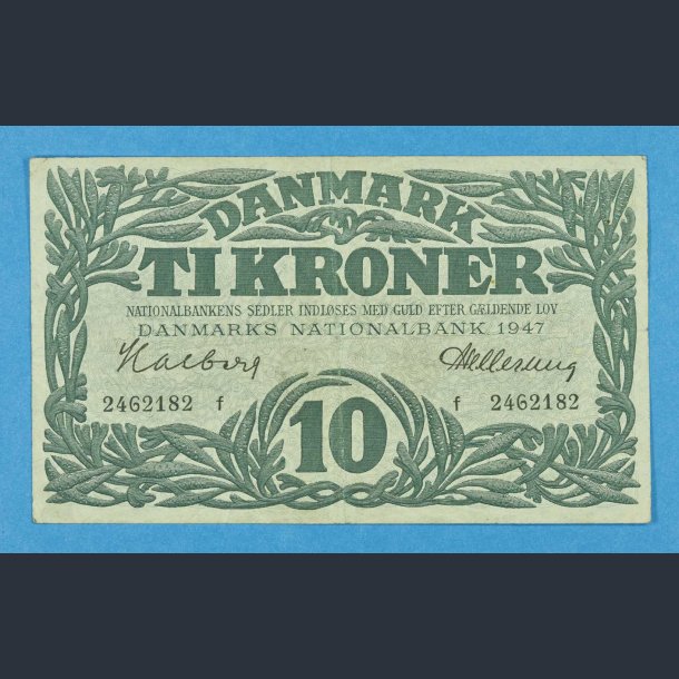 Danmark 10 kr. 1947 f - Hellerung - kv.1+