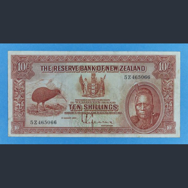 New Zealand 10 Shillings 1934 - kv.1 / Fine