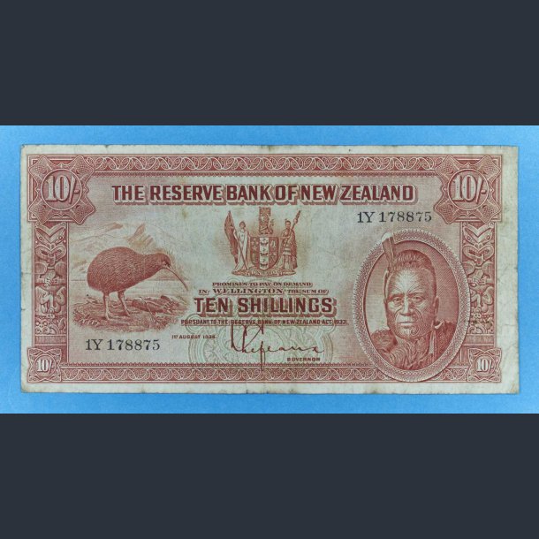 New Zealand 10 Shillings 1934 - kv.1 / Fine