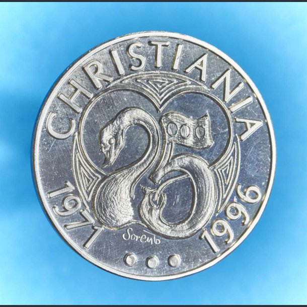 Christiania 25 rs Jubilum 1996 slvmedalje - Smukt eksemplar