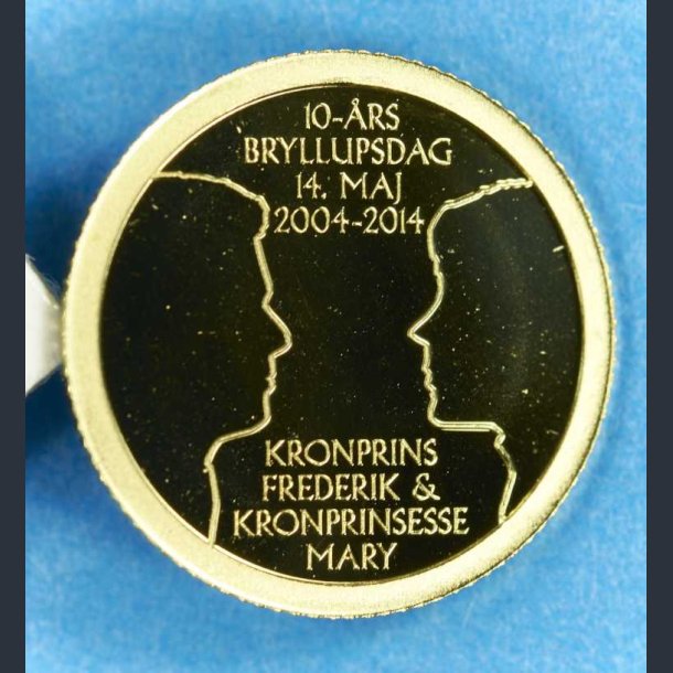 Cook Islands 1 $ 2014 guld - Frederik og Mary`s 10 rs bryllupsdag