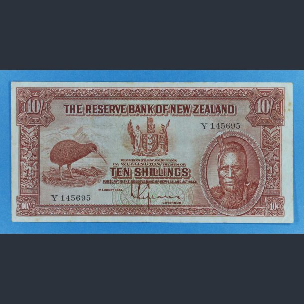 New Zealand 10 Shillings 1934 - kv.1+/ VF - Y 145695