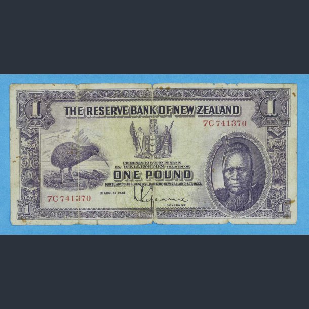 New Zealand One Pound 1934 - kv.1-