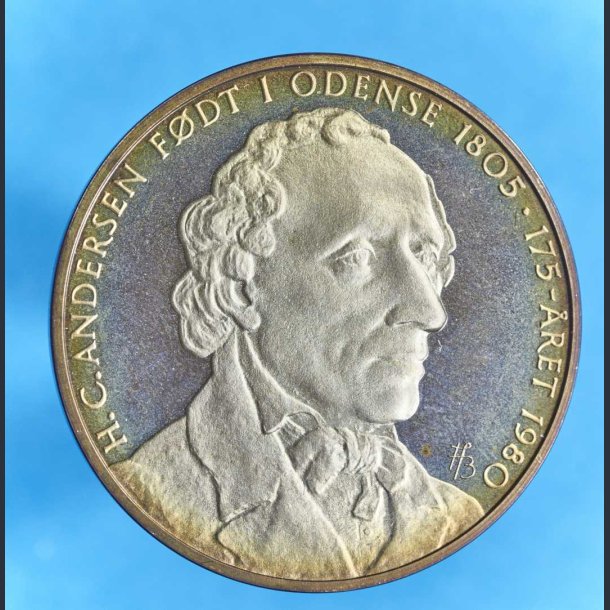 H.C. Andersen 175 rs fdselsdagsmedalje i slv - Barndomshjem - i skrin