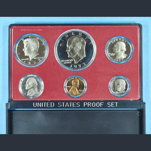 USA - UNITED STATES PROOF SET 1973 - bordholder