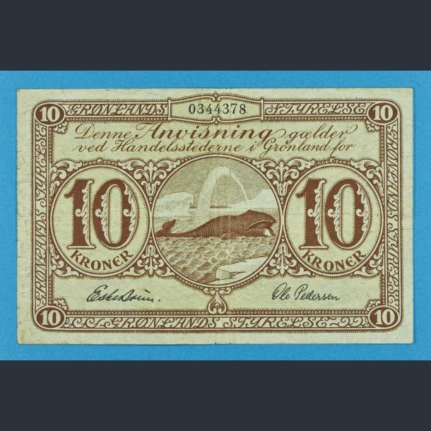 Grnland 10 kr. 1945 1945 - kv.1