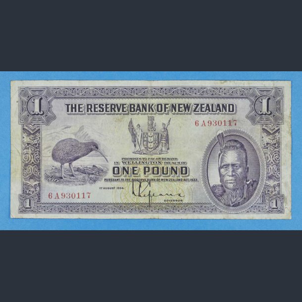 New Zealand One Pound 1934 - kv.1 / Fine